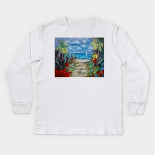 Path To The Beach Kids Long Sleeve T-Shirt